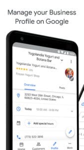 Google My Business - Updated App manage business profile